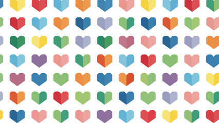 Colorful Hearts Pattern Background Design with Valentines Day and Love Theme