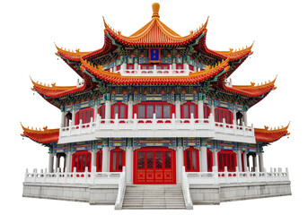 Fototapeta premium A stunning Chinese style architecture with intricate details, showcasing the vibrant colors and traditional design
