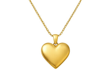 Fototapeta premium Gold heart pendant necklace with transparent background