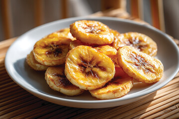 Dehydrated Banana Slices &ndash; Dried Fruit Snack Close-Up
