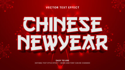 chinese new year editable text effect 3d vector