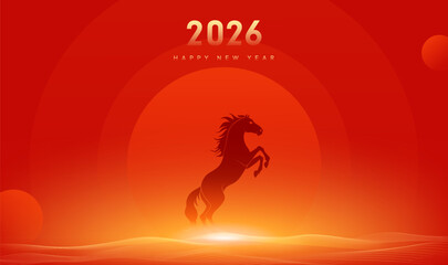 Spring Festival red New Year banner background
