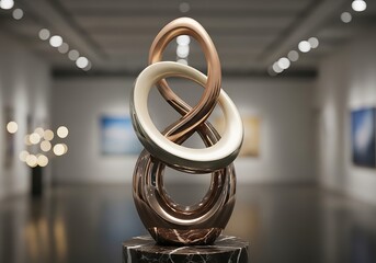 Elegant Intertwined Sculpture Exhibition, Contemporary Artistic Vision Displayed