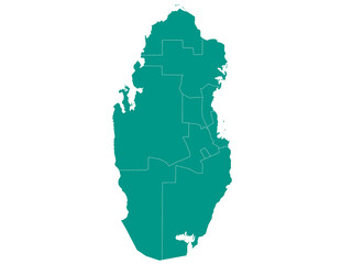 Qatar map, Qatar administrative map. municipality map of Qatar, blank Map, empty map of Qatar