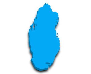 Qatar map, 3d Map of Qatar country with color. State of Qatar, Middle East