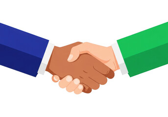 Two people shaking hands in agreement isolated on transparent background