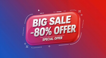 Big Sale Offer: Captivating graphic announces a remarkable sales event, promising significant savings. The dynamic design and vibrant colors immediately grab attention and invite customers.
