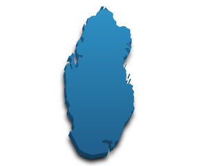 Qatar map, 3d Map of Qatar country with color. State of Qatar, Middle East