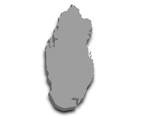 Qatar map, 3d Map of Qatar country with color. State of Qatar, Middle East