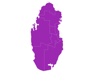 Qatar map, Qatar administrative map. municipality map of Qatar, blank Map, empty map of Qatar