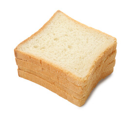 Slices of toast bread isolated on white