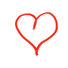 Heart shape doodle hand drown isolated on a transparent background