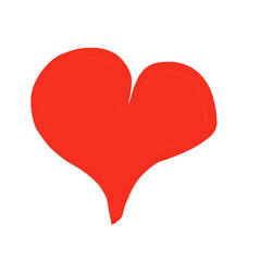Heart shape doodle hand drown isolated on a transparent background