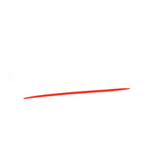 Red doodle straight line isolated on transparent background