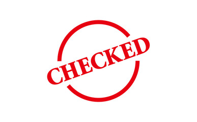 CHECKED - Red Rubber Stamp with text CHECKED

