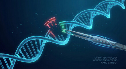 CRISPR Genetic Engineering DNA Strand Editing Concept
