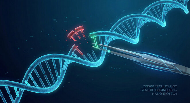 CRISPR Genetic Engineering DNA Strand Editing Concept