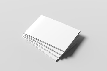 Stacked Magazine Mockup with Clean Minimal Cover and Soft Realistic Shadows