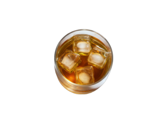 Whiskey with Ice Cubes, Overhead View