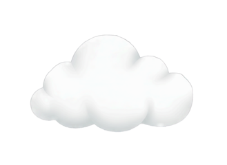 White Cloud Isolated on White Background