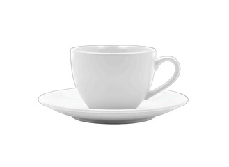 Obraz premium White Coffee Cup and Saucer Isolated