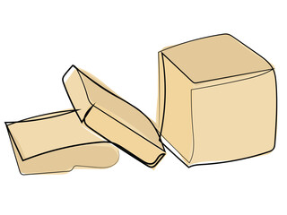 Cheese in a continuous line pattern