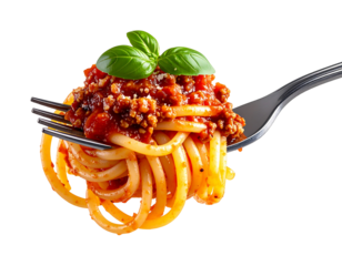  Spaghetti Bolognese Twirled on Fork – Isolated PNG Food Element