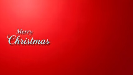 Elegant merry christmas greeting text on vibrant red background with subtle vignette effect