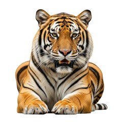 Fototapeta premium Majestic tiger portrait regal bengal feline predator wild animal striking pose