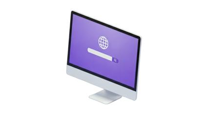 Computer Monitor with Search Bar - Internet Concept