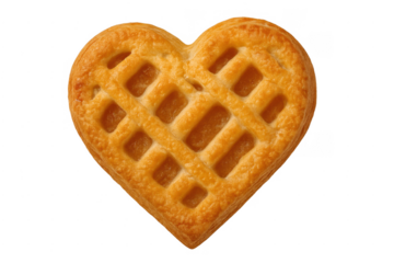 Heart shaped lattice pastry golden baked dessert