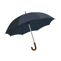Open Umbrella Illustration in Flat Style for Rainy Weather Icons