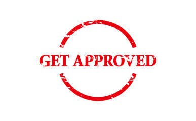GET APPROVED - Red Rubber Stamp With text message GET APPROVED
