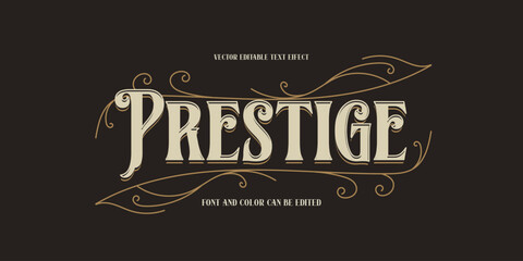 Vintage Prestige Text Effect with Elegant Ornaments