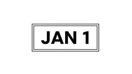 Fototapeta premium January 1st Typography Block
