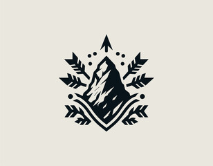 Obraz premium Stone Arrow black vector logo illustration