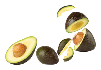 Falling Avocado Cutout, Full Depth Of Field.