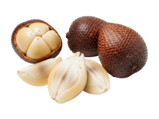 Fresh raw snake fruits or salak isolated on a white background
