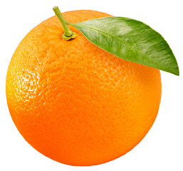 A fresh orange isolated on white background, Juicy and bright orange on White Background High resolution photography, PNG File.