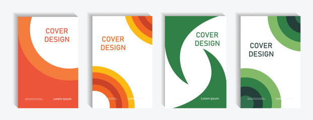 Set of book cover brochure template designs. collection of modern design poster flyer brochure cover layout template with triangle graphic elements. Vector illustration.
