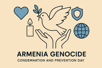 Armenia Genocide Condemnation And Prevention Day Illustration Showing Peace Awareness Solidarity And Human Rights Message