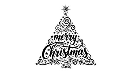 Vector Elegant merry Christmas tree