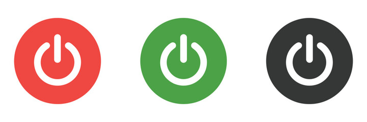 Power On Off Button Icon Set, a detailed icon series including power on and off symbols, interface toggle buttons, and flat or outline designs