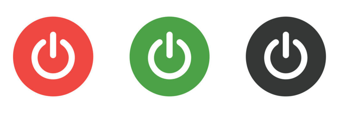 Power On Off Button Icon Set, a detailed icon series including power on and off symbols, interface toggle buttons, and flat or outline designs