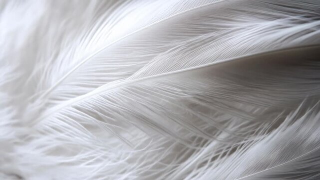 Close up of soft white feathers texture background with delicate details