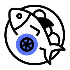 This Fish icon is suitable for barbecue party.