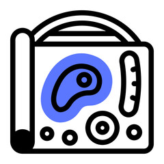 This Grill Mat icon is suitable for barbecue party.