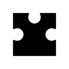 Puzzle Piece Silhouette. Isolated on White Background. © Fadhil