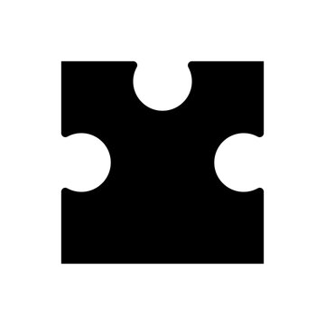 Puzzle Piece Silhouette. Isolated on White Background.