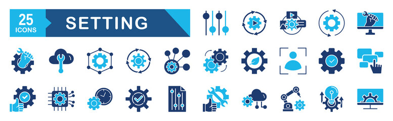 Settings icon set.�vector illustration concept for option, configuration, operation, gear, control, equalizer